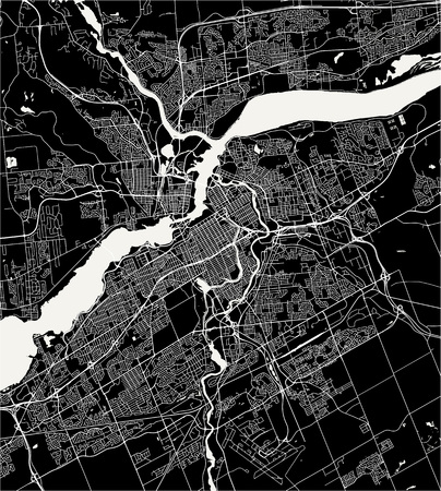 Vector map of the city of Ottawa, Ontario, Canadaのイラスト素材