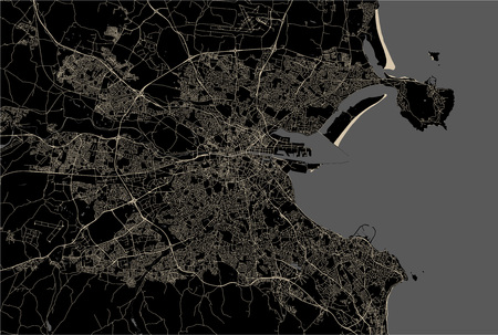 Vector map of the city of Dublin, Irelandのイラスト素材