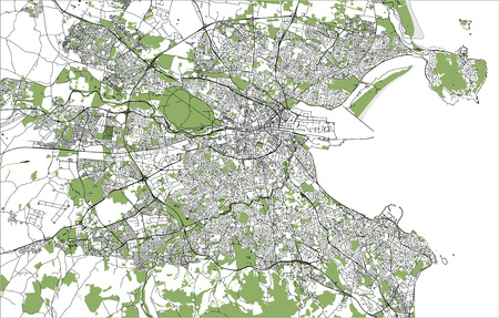 Vector map of the city of Dublin, Irelandのイラスト素材