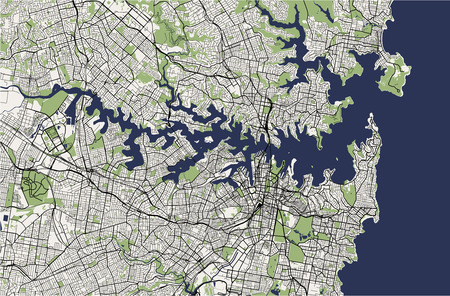 vector map of the city of Sydney, New South Wales, Australiaのイラスト素材