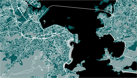 vector map of the city of Rio de Janeiro, Southeast, Brazilのイラスト素材