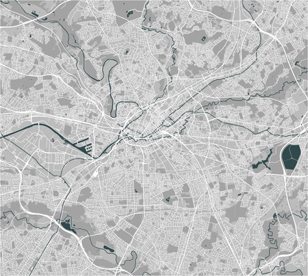 vector map of the city of Manchester, England, Great Britainのイラスト素材