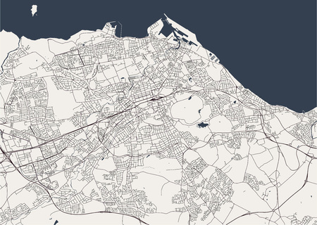 vector map of the city of Edinburgh, Scotland, United Kingdomのイラスト素材