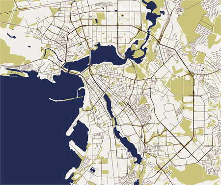 vector map of the city of Kazan, Tatarstan, Russiaのイラスト素材