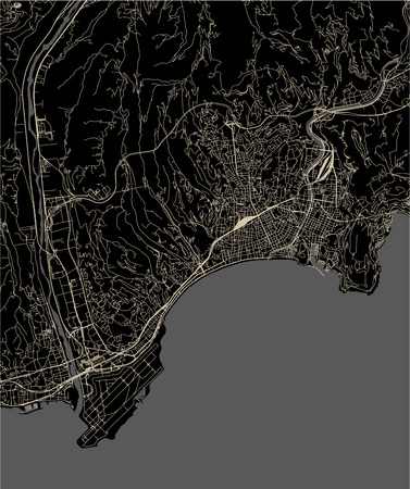 vector map of the city of Nice, Provence-Alpes-Cote dAzur, Alpes-Maritimes, French Riviera, Franceのイラスト素材
