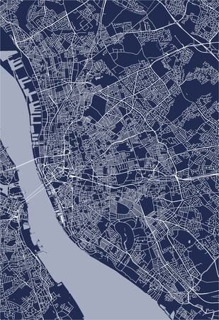 vector map of the city of Liverpool, Birkenhead, United Kingdomのイラスト素材