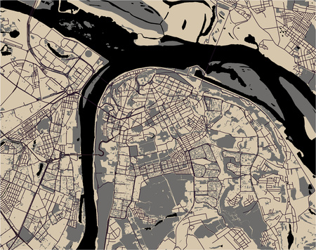 map of the city of Genova, Liguria, Italy, Europeのイラスト素材