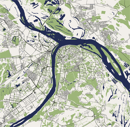 vector map of the city of Nizhny Novgorod, Russiaのイラスト素材