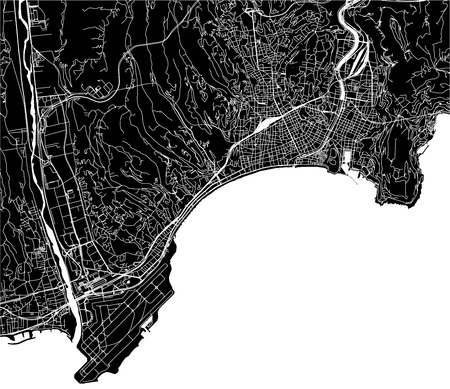 vector map of the city of Nice, Provence-Alpes-Cote dAzur, Alpes-Maritimes, French Riviera, Franceのイラスト素材