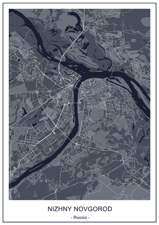 vector map of the city of Nizhny Novgorod, Russiaのイラスト素材