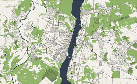 map of the city of Detroit, Michigan, USAのイラスト素材