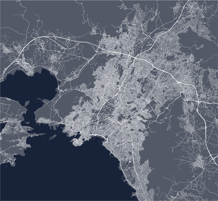 vector map of the city of Athens, Attica, Greece, Europeのイラスト素材