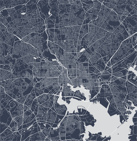 vector map of the city of Baltimore, Maryland, USAのイラスト素材