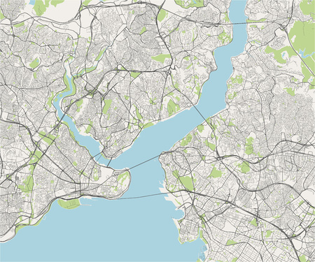 vector map of the city of Istanbul, Turkeyのイラスト素材