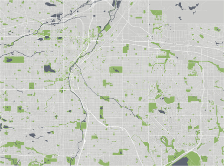 vector map of the city of Denver, Colorado, USAのイラスト素材