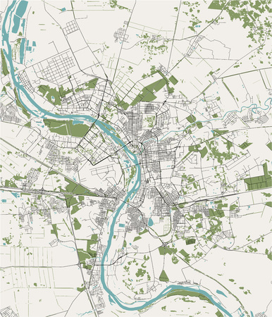 vector map of the city of Omsk, Russiaのイラスト素材