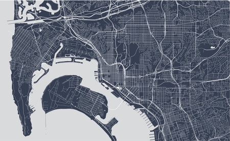 map of the city of San Diego, California, USA
