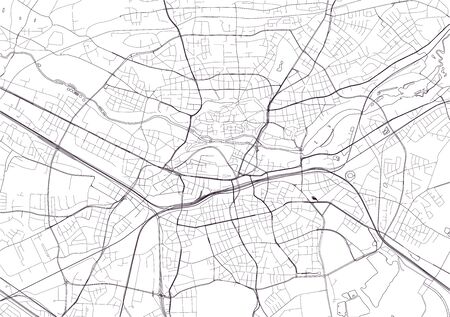 vector map of the city of Nuremberg, Germanyのイラスト素材