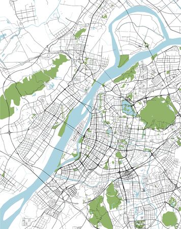 vector map of the city of Nanking, Chinaのイラスト素材