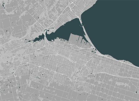 map of the city of Hamilton, Canadaのイラスト素材