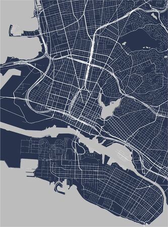 vector map of the city of Oakland, California, United States Americaのイラスト素材