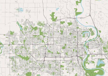 vector map of the city of Omaha,Nebraska, United States Americaのイラスト素材
