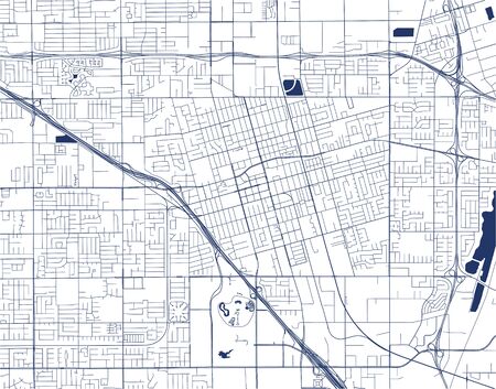 vector map of the city of Anaheim, California, United States Americaのイラスト素材