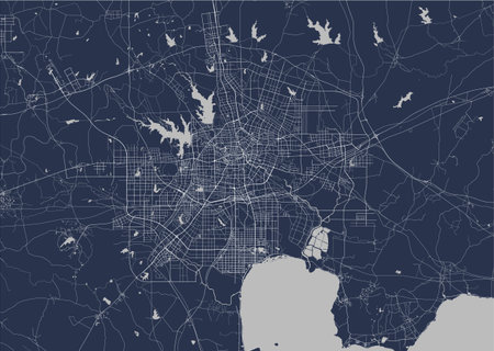 vector map of the city of Hefei, China