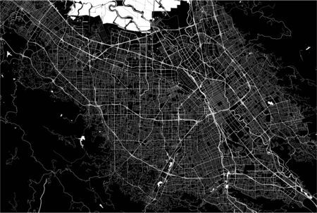 vector map of the city of San Jose, California, USAのイラスト素材