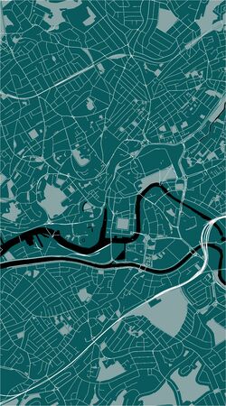 map map of the city of Bristol, South West England, England, UKのイラスト素材