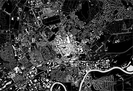 map of the city of Nottingham, Nottinghamshire, East Midlands, England, UKのイラスト素材