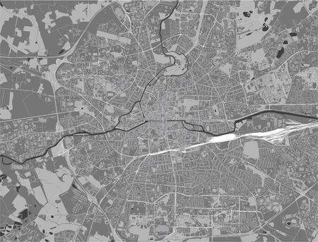 vector map of the city of Rennes, Ille-et-Vilaine, Brittany, Franceのイラスト素材