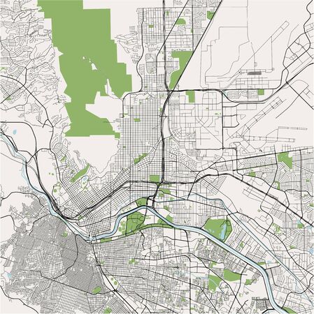 map of the city of El Paso, Texas, USAのイラスト素材