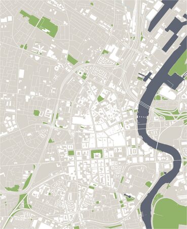 vector map of the city of Belfast, County Antrim, Northern Ireland, UKのイラスト素材