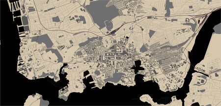 vector map of the city of Plymouth, Devon, South West England, England, UKのイラスト素材