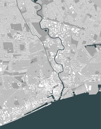 vector map of the city of Kingston upon Hull, East Riding of Yorkshire, Yorkshire and the Humber, England, UKのイラスト素材
