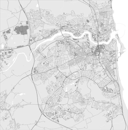 vector map of the city of Sunderland, Tyne and Wear, North East England, England, UKのイラスト素材