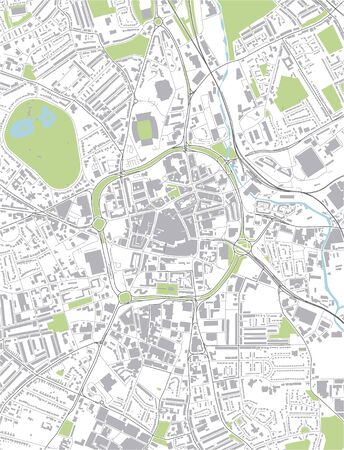 vector map of the city of Wolverhampton, West Midlands, England, UKのイラスト素材