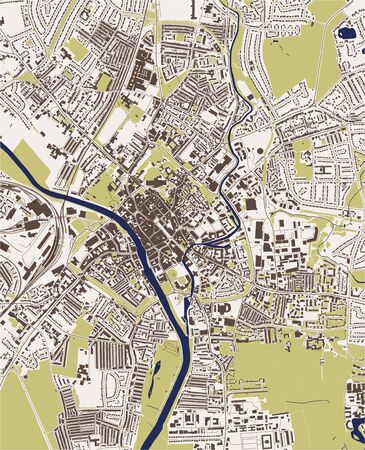 vector map of the city of York, North Yorkshire, Yorkshire and the Humber , England, UKのイラスト素材