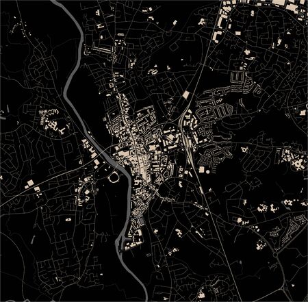 map of the city of Worcester, Worcestershire, West Midlands, England, UKのイラスト素材
