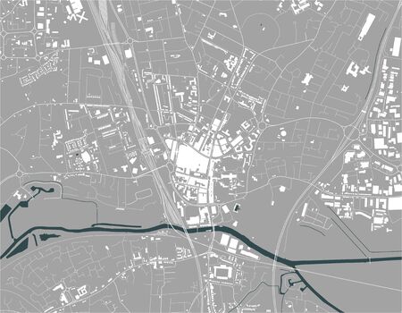 map of the city of Peterborough, Cambridgeshire, East of England, England, UKのイラスト素材