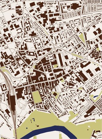vector map of the city of Preston, Lancashire, North West England, England, UKのイラスト素材