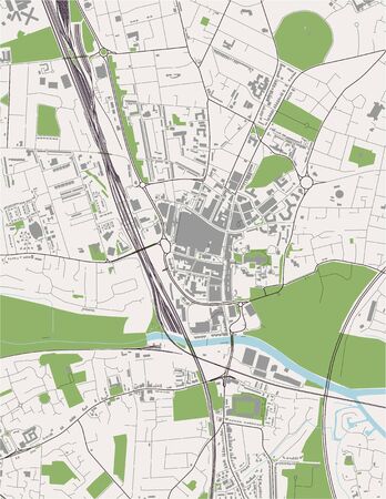 vector map of the city of Peterborough, Cambridgeshire, East of England, England, UKのイラスト素材