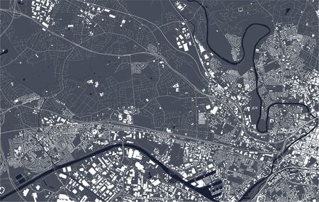 map of the city of Salford, Greater Manchester, North West England, England, UKのイラスト素材
