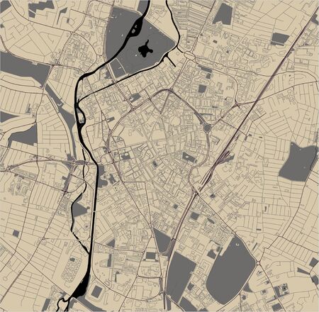 map of the city of Leicester, England, UKのイラスト素材