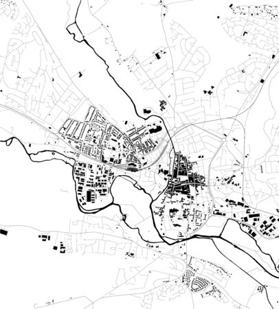 map of the city of Salisbury, England, UKのイラスト素材