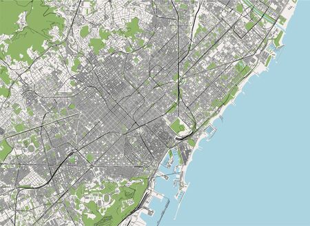 map of the city center of Barcelona, Spainのイラスト素材