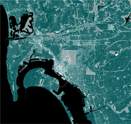 map of the city of San Diego, California, USA