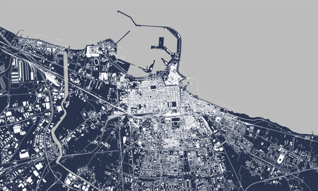 map of the city of Bari, Apulia, Italyのイラスト素材