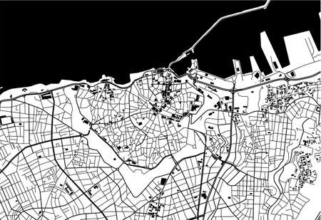 map of the city of Heraklion, Crete, Greeceのイラスト素材